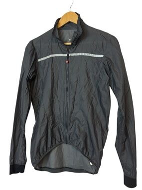 Castelli Women Windbreaker jacket Nylon Gray size M.